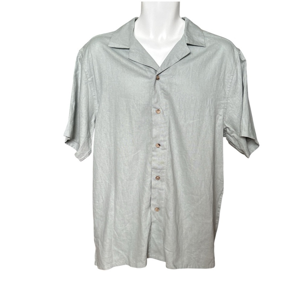 Bluenotes Men’s Casual Linen Blend Button Down, Size Large